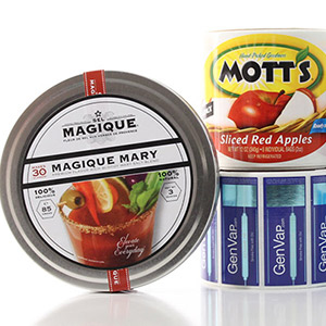 Custom packaging labels printed by Consolidated Label