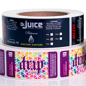 E-juice label rolls