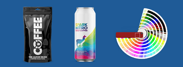 Coffee Bag and Can with Labels