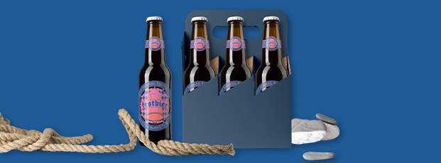 Six Pack of Beer with Labels