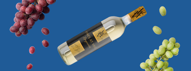 Wine Bottle Label with Grapes