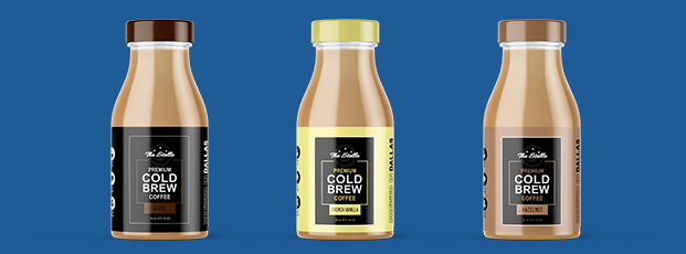 Coffee in Bottles with Labels