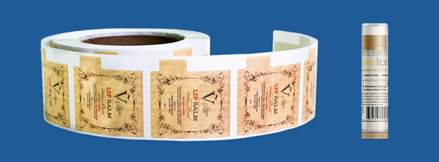 Lip Balm Labels on a Roll with Product