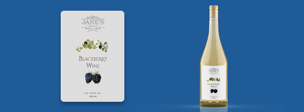 Wine Bottle with Label Beside it