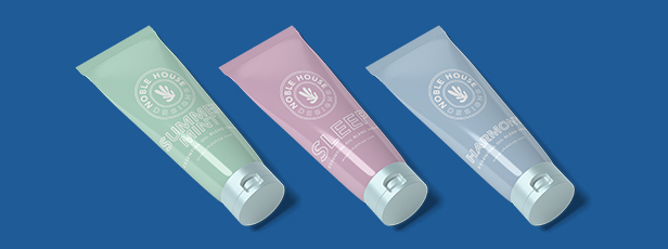 Three Tube Labels on Products